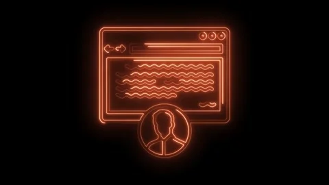 Glowing neon user profile access on website interface against black backgro.. Stock Footage 316675532
