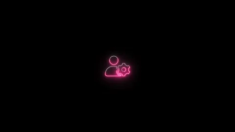 Glowing neon User profile icon isolated animation . Create new user account.. Video stock 311559858