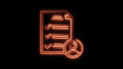 Glowing neon user testing icon isolated on black background. HD Video motio.. Stock Footage 304148285