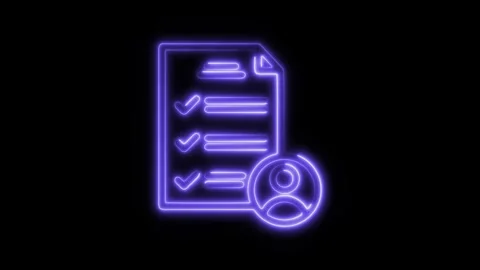 Glowing neon user testing icon isolated on black background. HD Video motio.. Stock Footage 304148299