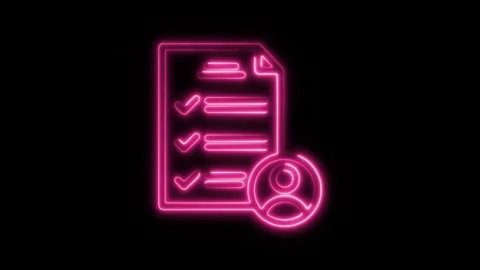 Glowing neon user testing icon isolated on black background. HD Video motio.. Stock Footage 304148316
