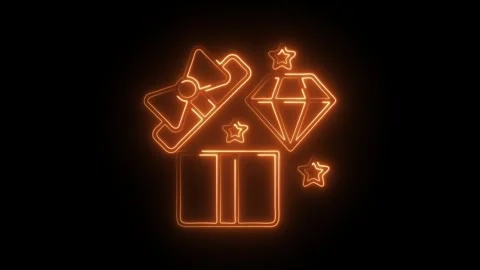 Glowing neon value proposition icon isolated on black background. HD Video .. Stock Footage 304532871