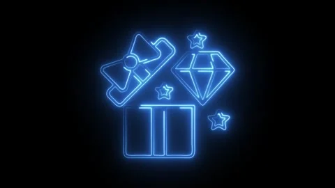 Glowing neon value proposition icon isolated on black background. HD Video .. Stock Footage 304532898