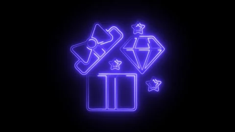 Glowing neon value proposition icon isolated on black background. HD Video .. Stock Footage 304532952