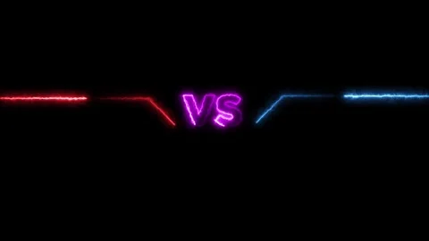 Glowing neon versus logo vs letters for sport features animation Stock Footage 321011958