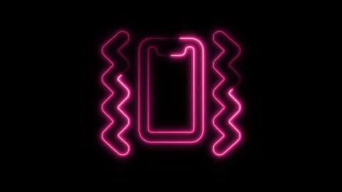 Glowing Neon Vibrate Icon Isolated, HD Motion Graphic Representing Vibratio.. Stock Footage 301274198