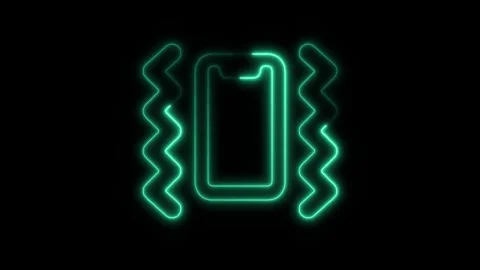 Glowing Neon Vibrate Icon Isolated, HD Motion Graphic Representing Vibratio.. Stock Footage 301274199
