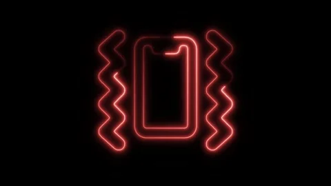 Glowing Neon Vibrate Icon Isolated, HD Motion Graphic Representing Vibratio.. Stock Footage 301274206