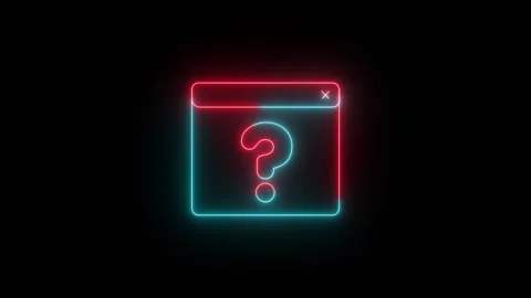 Glowing neon view icon animation red and cyan Video stock 334387520
