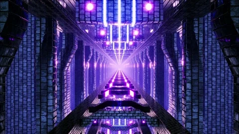 Glowing Neon VJ Loop Tunnel Motion Stock Footage 159876549