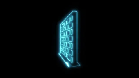 Glowing neon wall icon isolated on black background. HD Video motion graphi.. Stock Footage 304162140