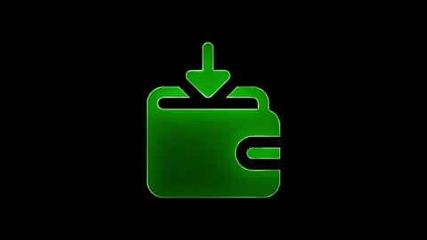 Glowing neon wallet icon animation. colorful neon icon. Stock Footage 299569429