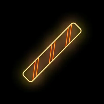 Glowing neon warning bar diagonal futuristic design Stock Illustration
