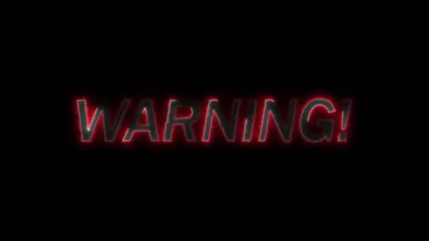 Glowing neon warning triangle sign animation.with the warning text at the b.. Stock Footage 309300983