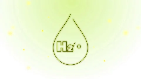 Glowing Neon Water Drop with H2O Formula Animation.  Stock Footage 239325366