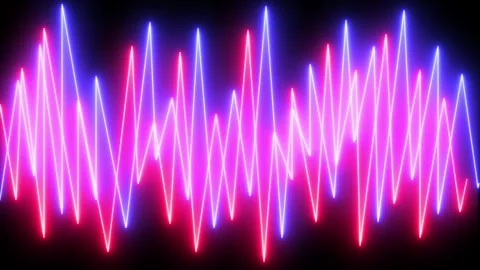 Glowing neon wave background with up and down lines with attractive colors Stock Footage 283840912