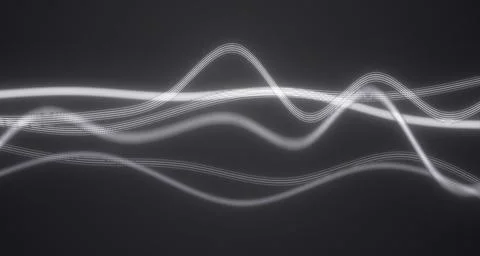 Glowing neon wave on dark background Stock Illustration
