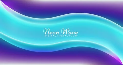 Glowing neon wave frame. Beautiful wavy shimmering fantasy shape. Luminous .. Illustrazione stock