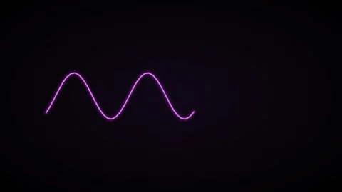 Glowing neon wave line on a black background, magenta neon 스톡 동영상 342595962
