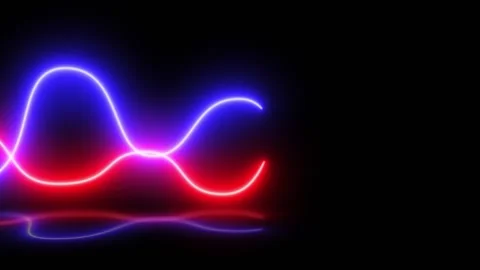 Glowing Neon Waves Saber motion. 4K. Stock Footage 252999083