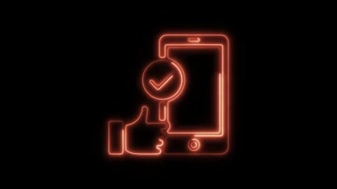 Glowing Neon Wearable Technology Icon Isolated, HD Motion Graphic Represent.. Stock Footage 301203772