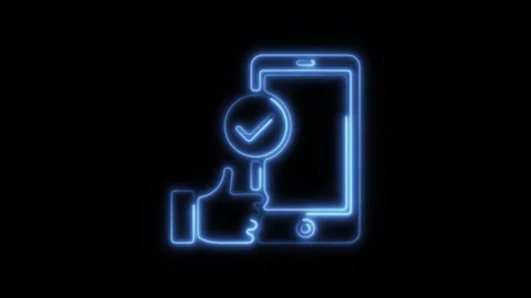 Glowing Neon Wearable Technology Icon Isolated, HD Motion Graphic Represent.. Stock Footage 301203776
