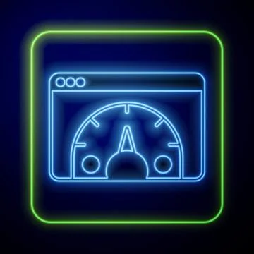 Glowing neon Web analytics information and development website statistic icon Stockillustratie