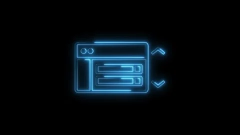 Glowing neon web form animation on black background for user interface desi.. Stock Footage 314542228