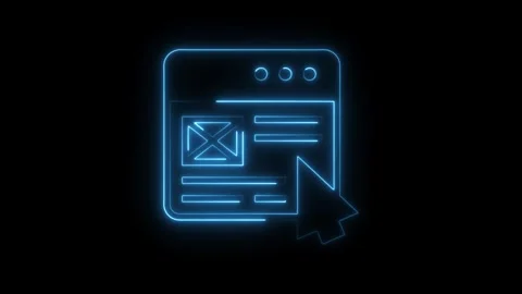 Glowing neon website design with cursor pointer animation 库存影片 308286319