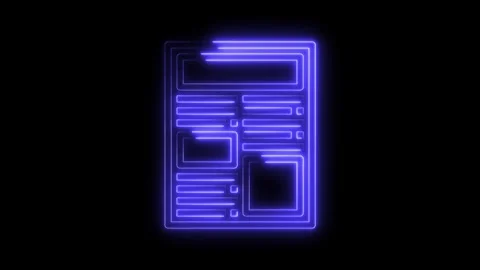 Glowing neon website interface animation on black background for creative Stock Footage 322971815