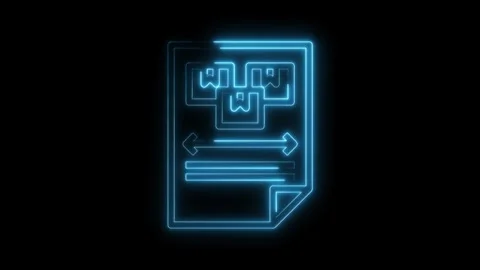 Glowing neon website structure file transfer protocol communication on black Stock Footage 322990808