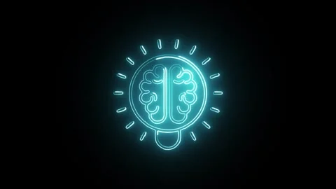 Glowing neon Working Together icon  HD Video motion graphic animation Stock Footage 304860197