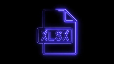Glowing neon X L S X file icon isolated on black background vibrant blue li.. Stock Footage 314553213