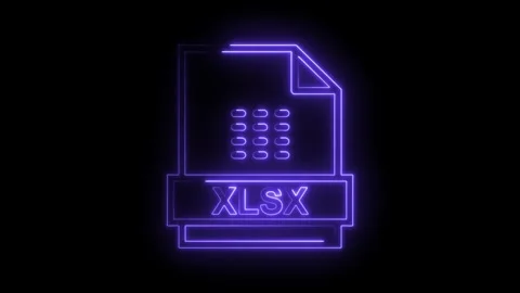 Glowing neon X L S X file icon isolated on black background futuristic digi.. Stock Footage 314574567