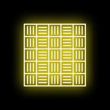 Glowing neon yellow grid pattern background design Illustrazione stock