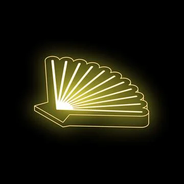 Glowing neon yellow shell icon on dark background representing summer holiday 스톡 일러스트