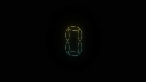 Glowing neon zero icon on black background. Stock Footage 220216071