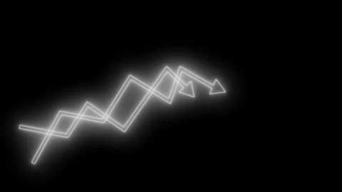 Glowing neon zigzag arrow shape minimal composition with negative space ani.. Stock Footage 335115636