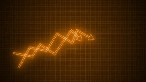 Glowing neon zigzag arrow shape minimal composition with negative space ani.. Video stock 335115695