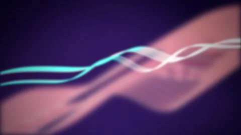 Glowing nerve signals pulse along a muscle fiber in a seamless loop Stock Footage 343114923