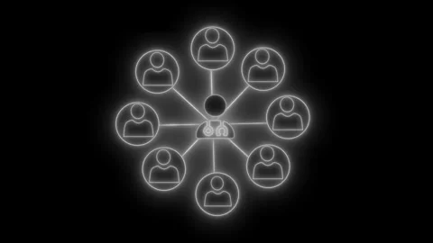 Glowing Network of Connected User Icons Animation Stock Footage 327018198