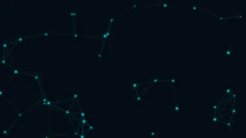 Glowing network connections move in abstract digital space animated graphic. Stock-Footage 341907897