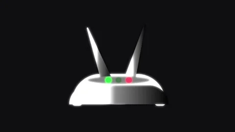Glowing network router animation digital wifi signal seamless loop high tec.. Stock Footage 321444533