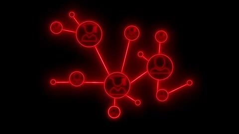 Glowing network of user icons representing social connections animation Vídeo Stock 325258193