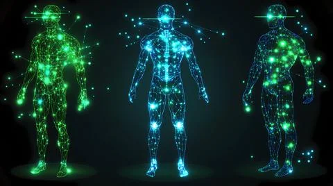 Glowing Neural Circuits in the Human Body イラスト素材