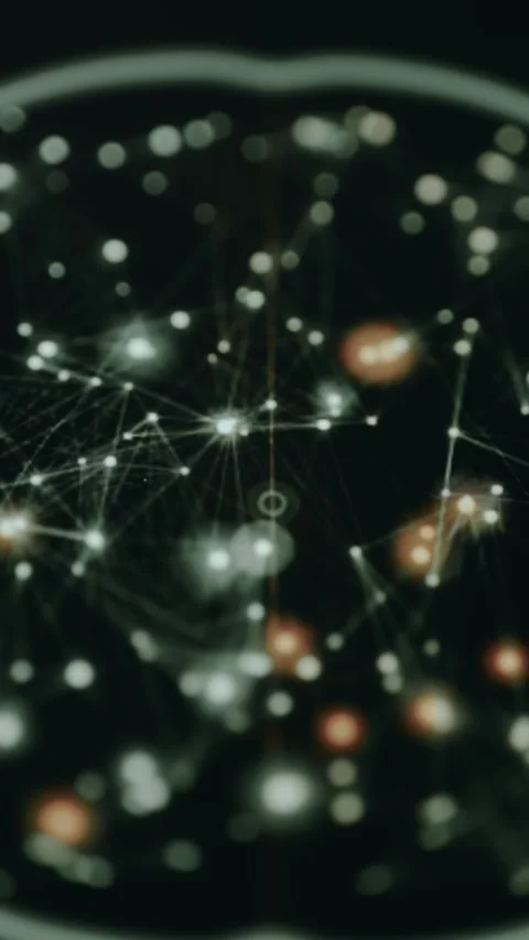 Glowing neural network visualization representing artificial intelligence Stock Footage 332048432