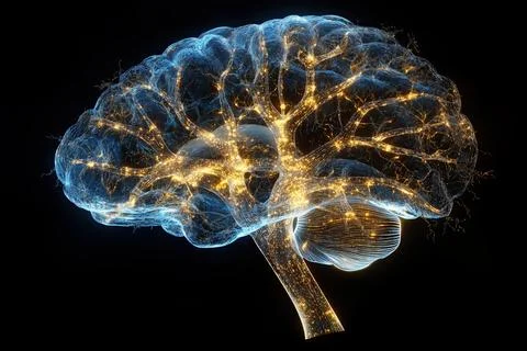 Glowing Neural Pathways Stock Illustration