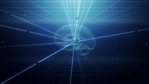Glowing Neuron Connections in Brain Seamless Loop Stock Footage 341644424