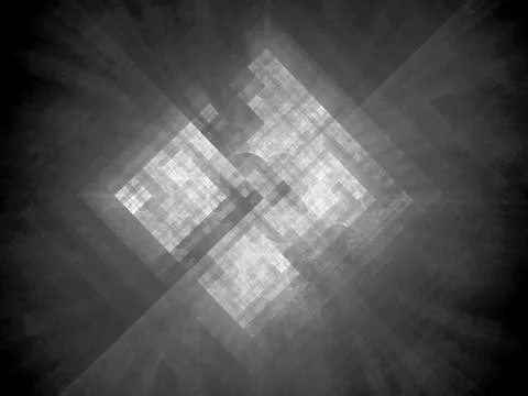 Glowing new processor prototype in space black and white Stock Illustration