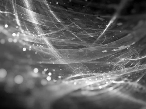Glowing new technologies with particles black and white effect Stock Illustration